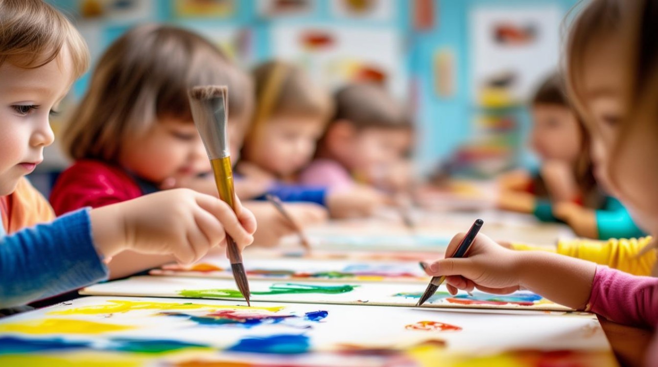 幼儿园刷子手工如何激发创造力与精细动作发展？-图1